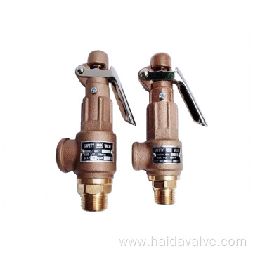 External thread steam bronze right angle safety valve